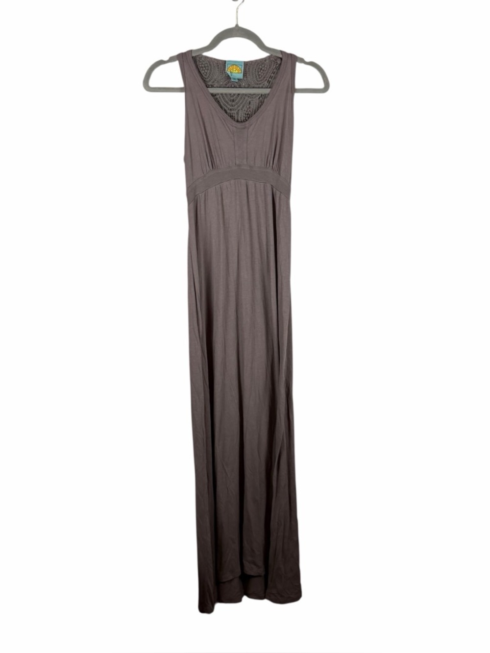 C&C California Taupe Crochet Back Maxi Dress Size M